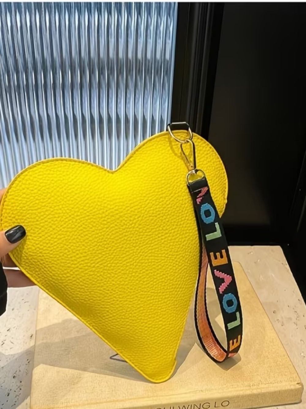 Yellow Heart Crossbody Bag with Love Strap